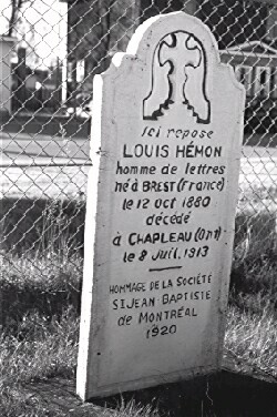Louis Hmon's grave stone in Chapleau